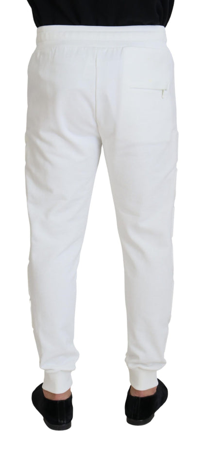  - Elegant White Cotton Sweatpants