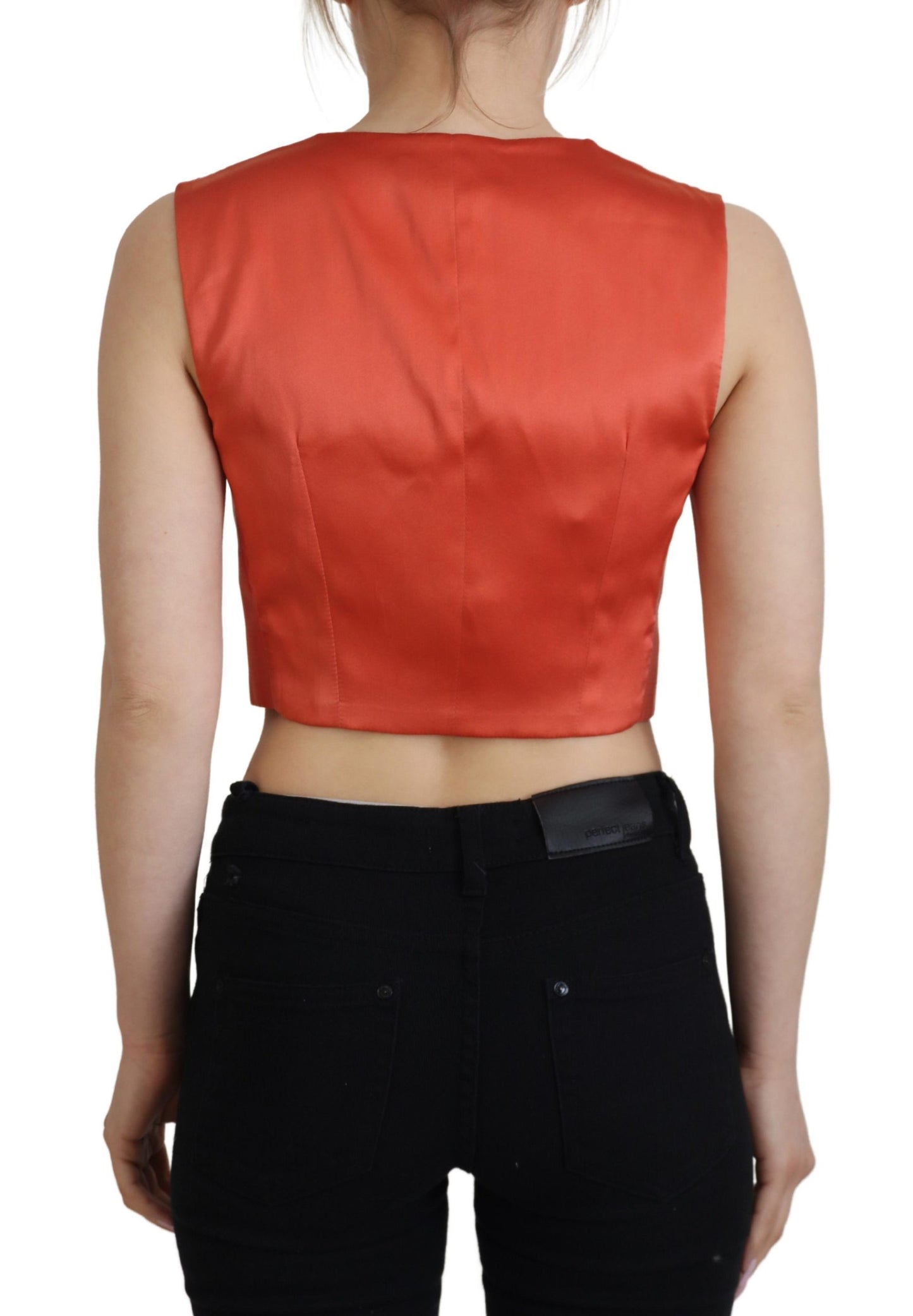  - Elegant Orange Silk Waistcoat