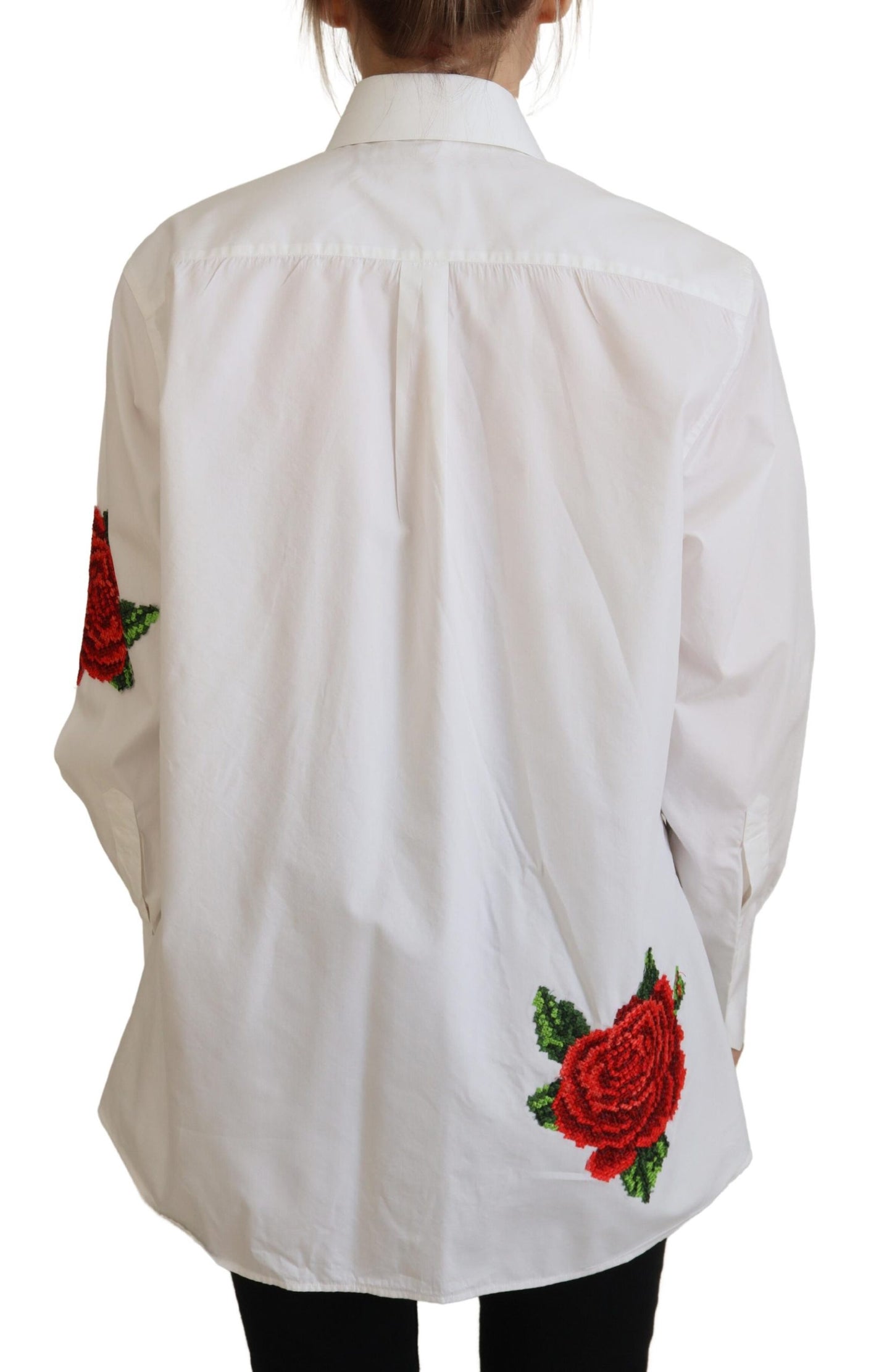  - Elegant Floral Embroidered Silk Blend Shirt