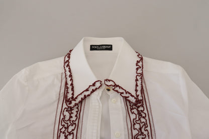  - Elegant White Cotton Polo Top