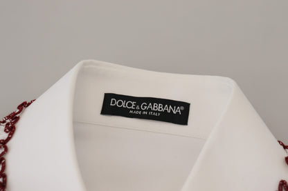  - Elegant White Cotton Polo Top