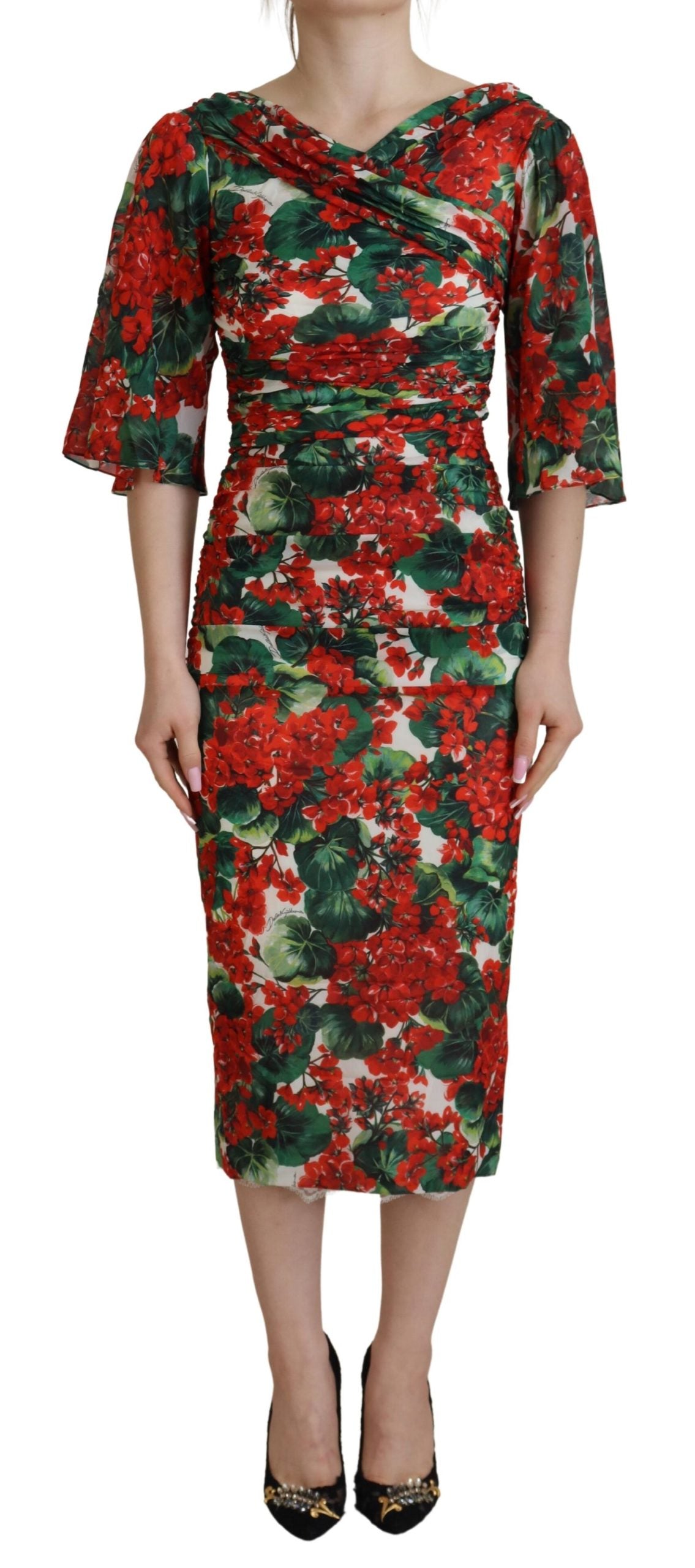  - Enchanting Floral Print Sheath Dress