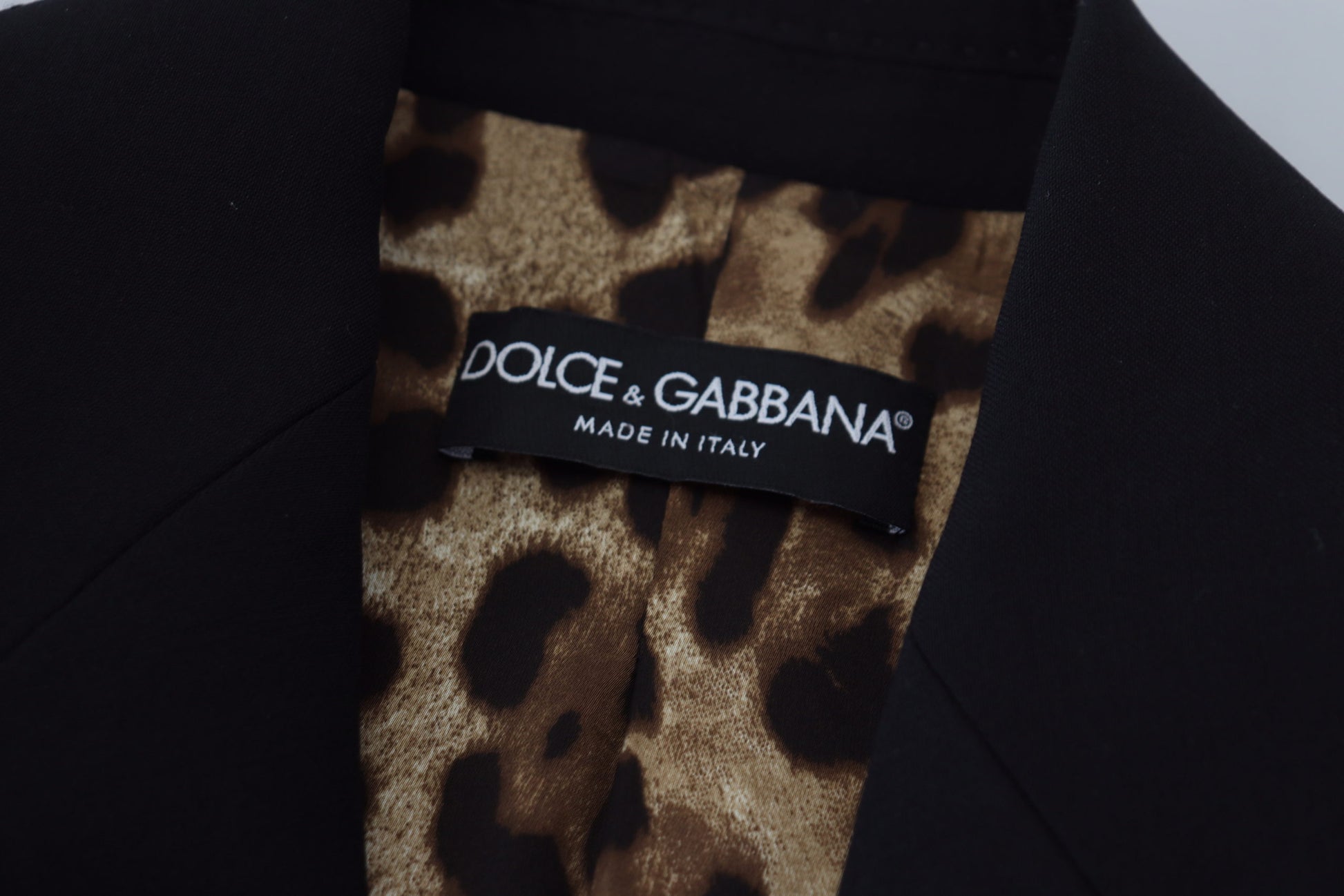 Elegant Black Stretch Wool Blazer by Dolce & Gabbana