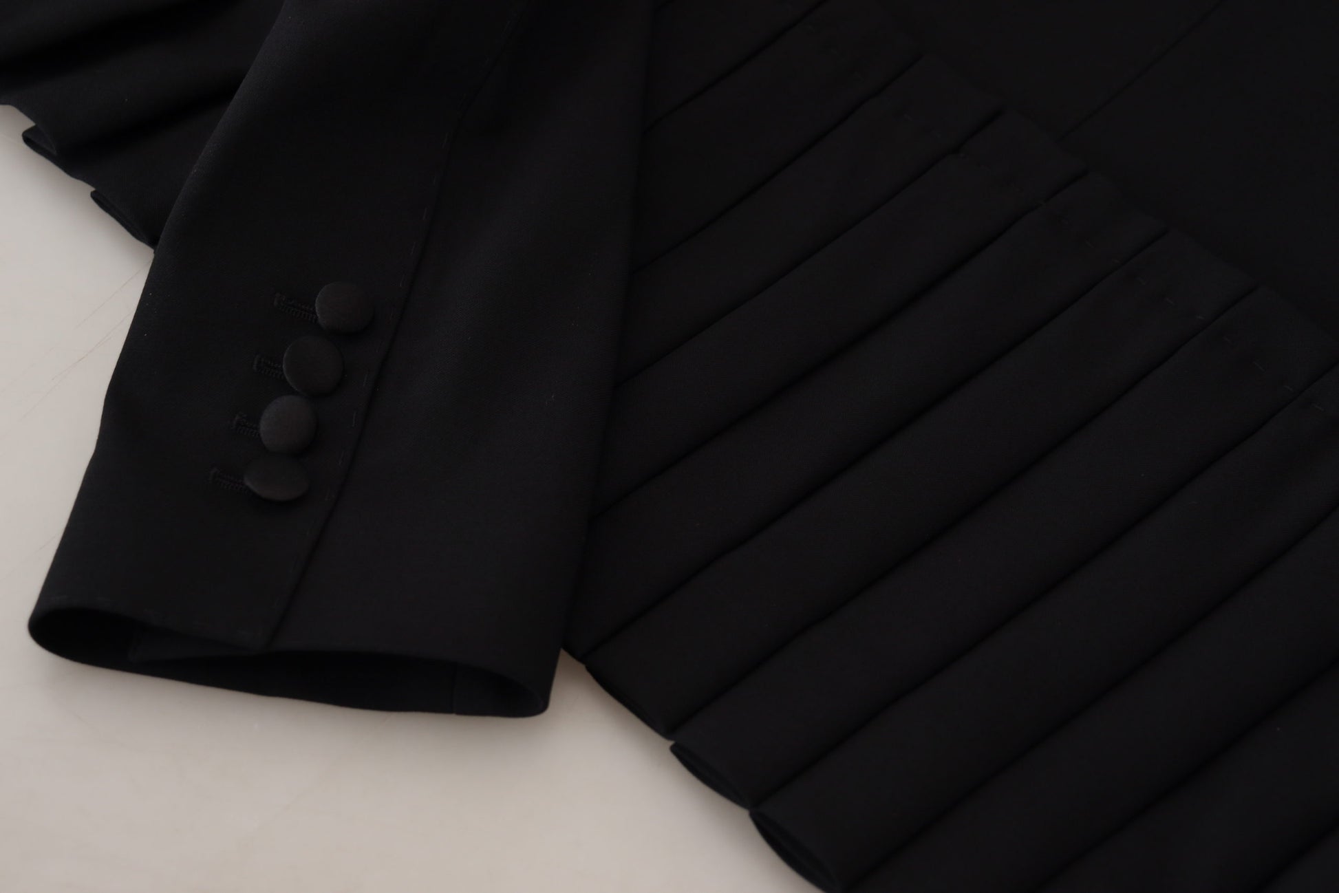 Elegant Black Stretch Wool Blazer by Dolce & Gabbana