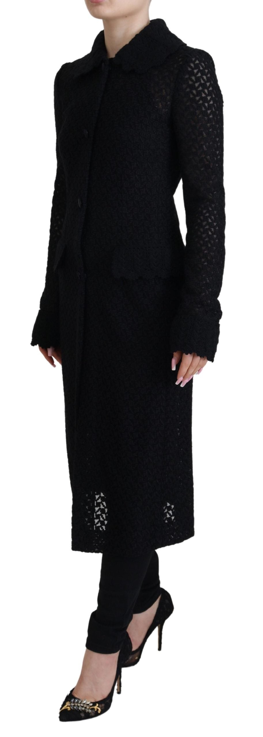  - Classic Button Down Knitted Long Jacket
