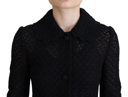  - Classic Button Down Knitted Long Jacket