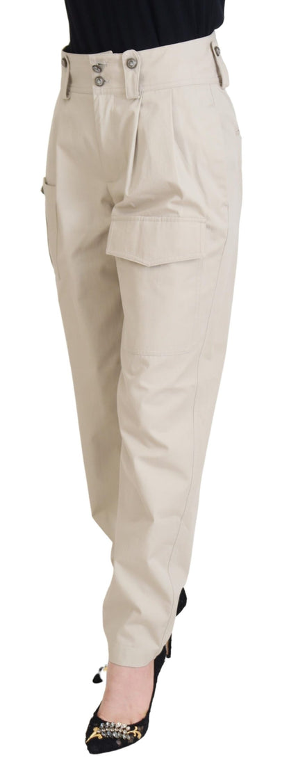  - Chic Beige Cotton Trousers for Elegant Comfort