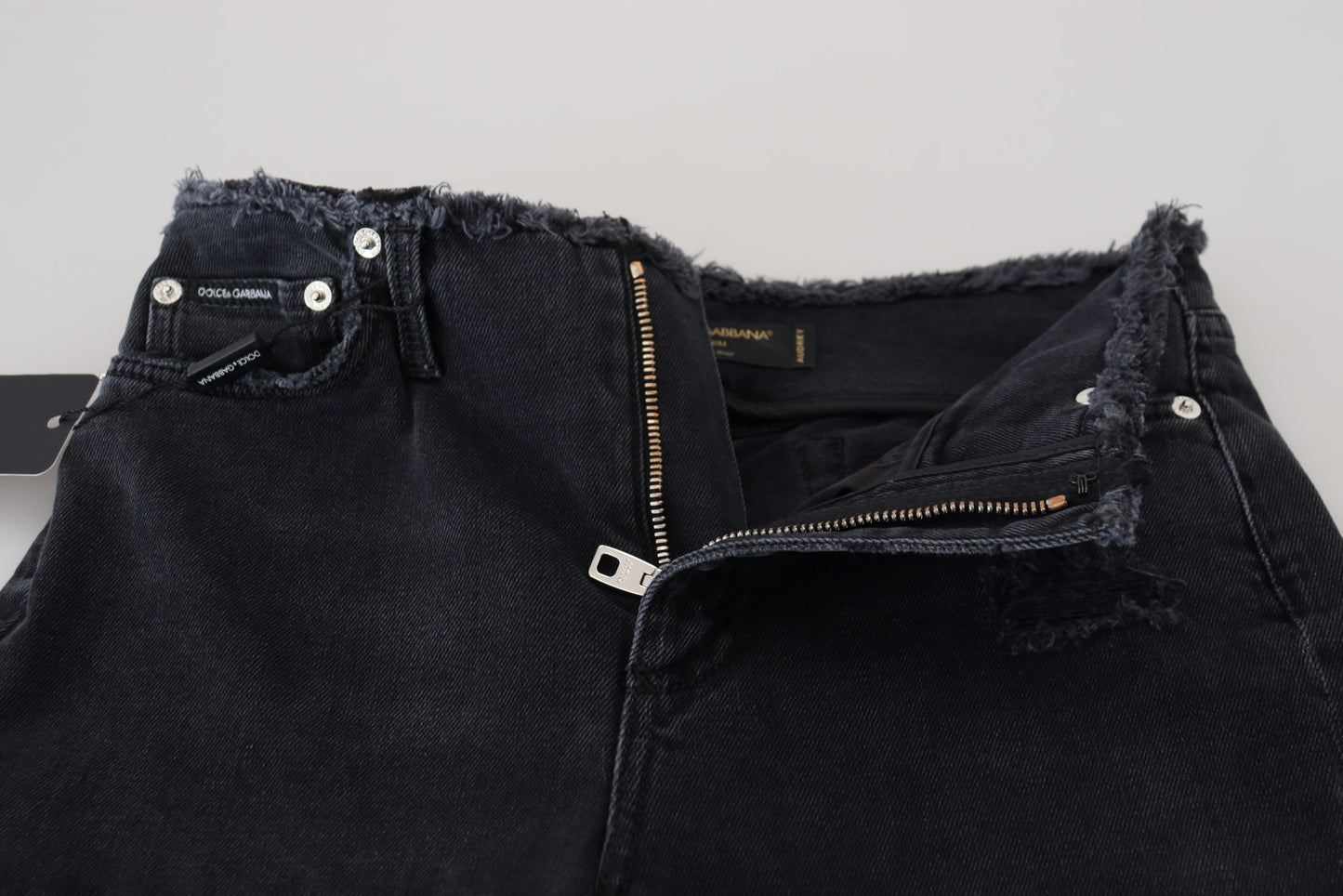  - Sleek Black Denim Pants - Italian Couture