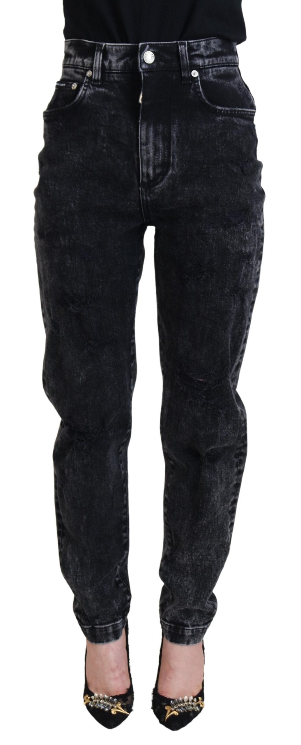  - Elegant Black Denim Pants