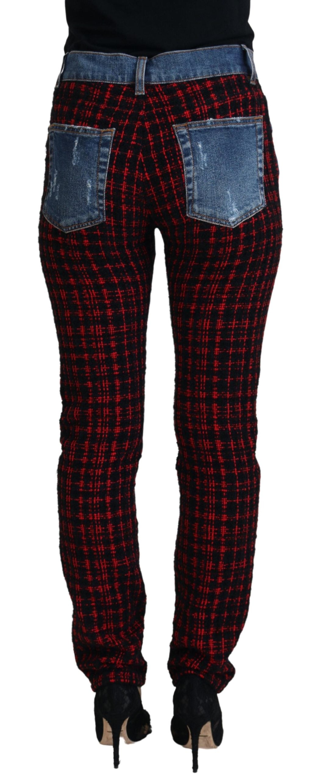  - Elevated Elegance Checkered Back Denim Pants