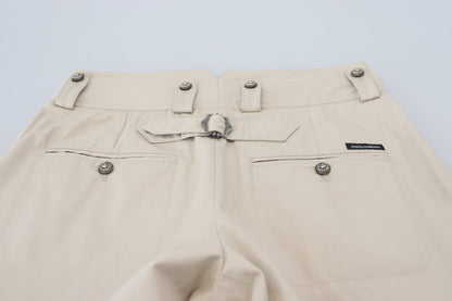  - Elegant Beige Cotton Trousers