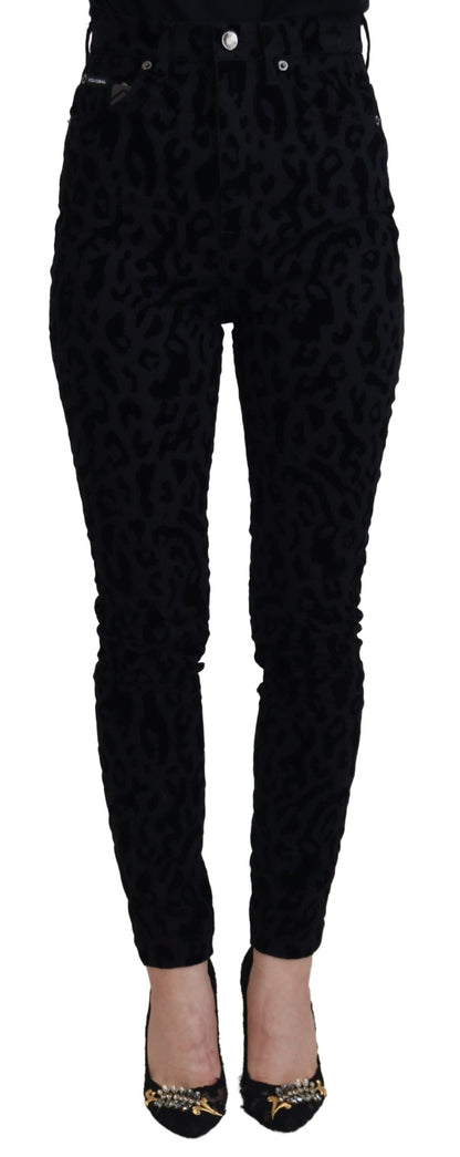  - Chic Leopard Print Denim Elegance