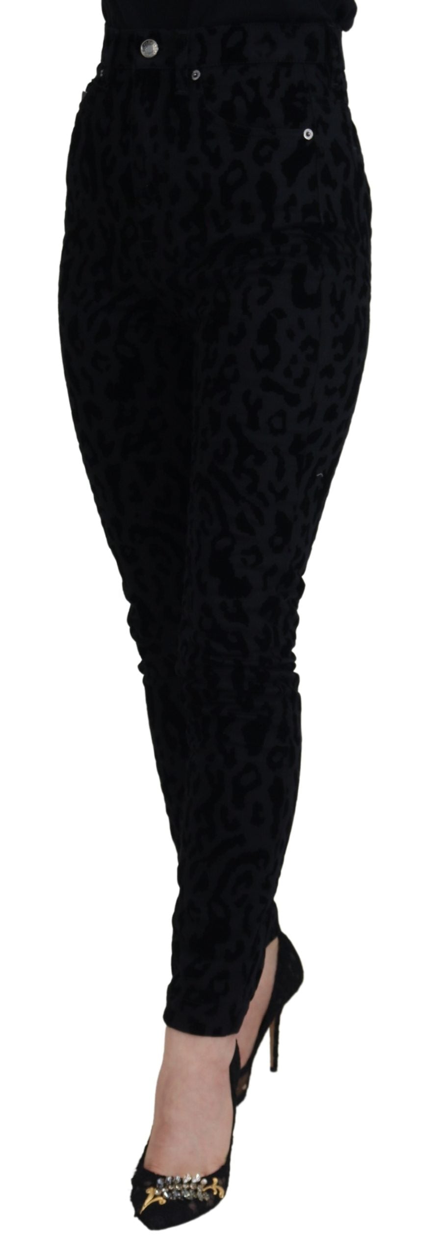  - Chic Leopard Print Denim Elegance