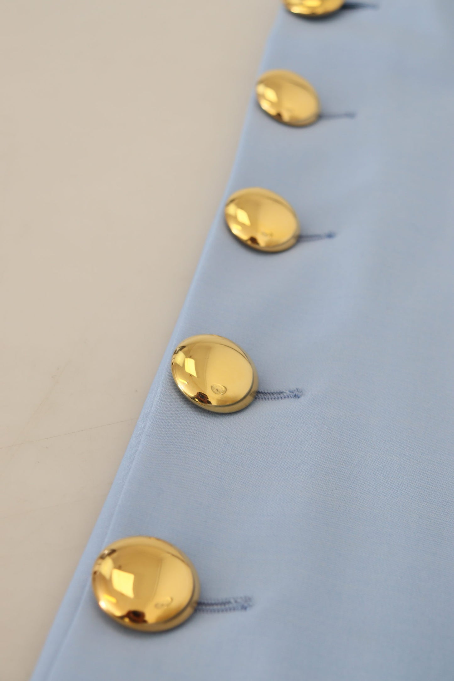  - Elegant Light Blue Wool-Silk Blend Pants