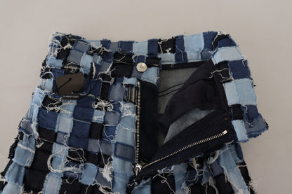 Dolce & Gabbana - High-Waist Skinny Patchwork Jeans in Blue - Cotton Stretch Denim