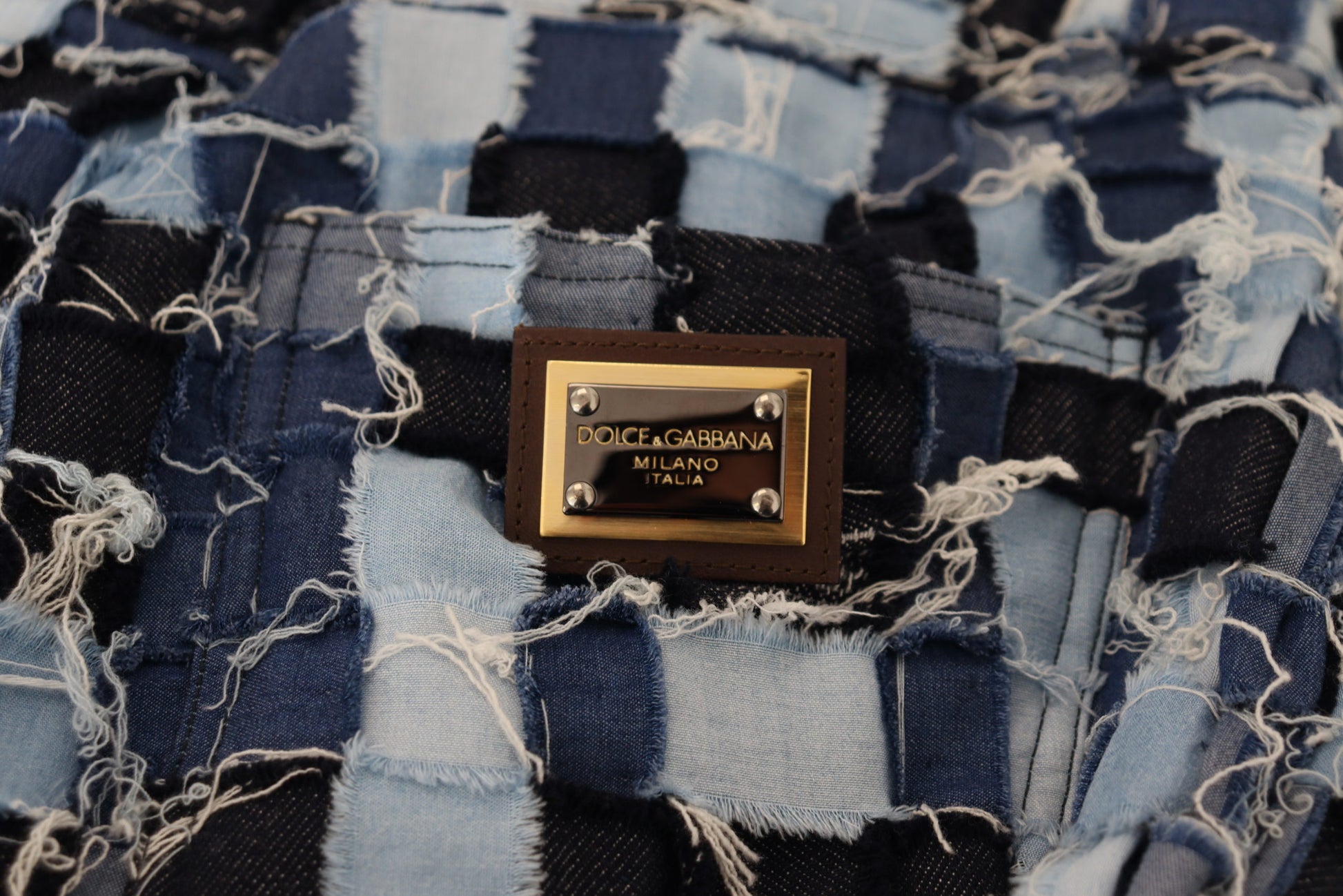 Dolce & Gabbana - High-Waist Skinny Patchwork Jeans in Blue - Cotton Stretch Denim