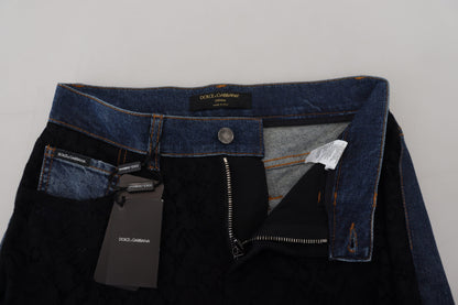  - Elegant Floral Lace Front Denim