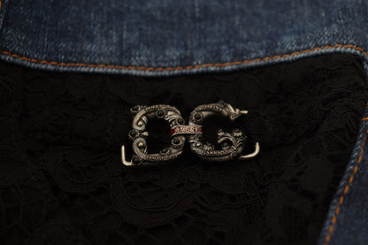  - Elegant Floral Lace Front Denim