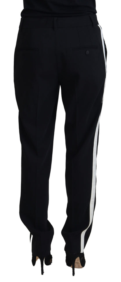  - Elegant Black Wool-Silk Blend Trousers