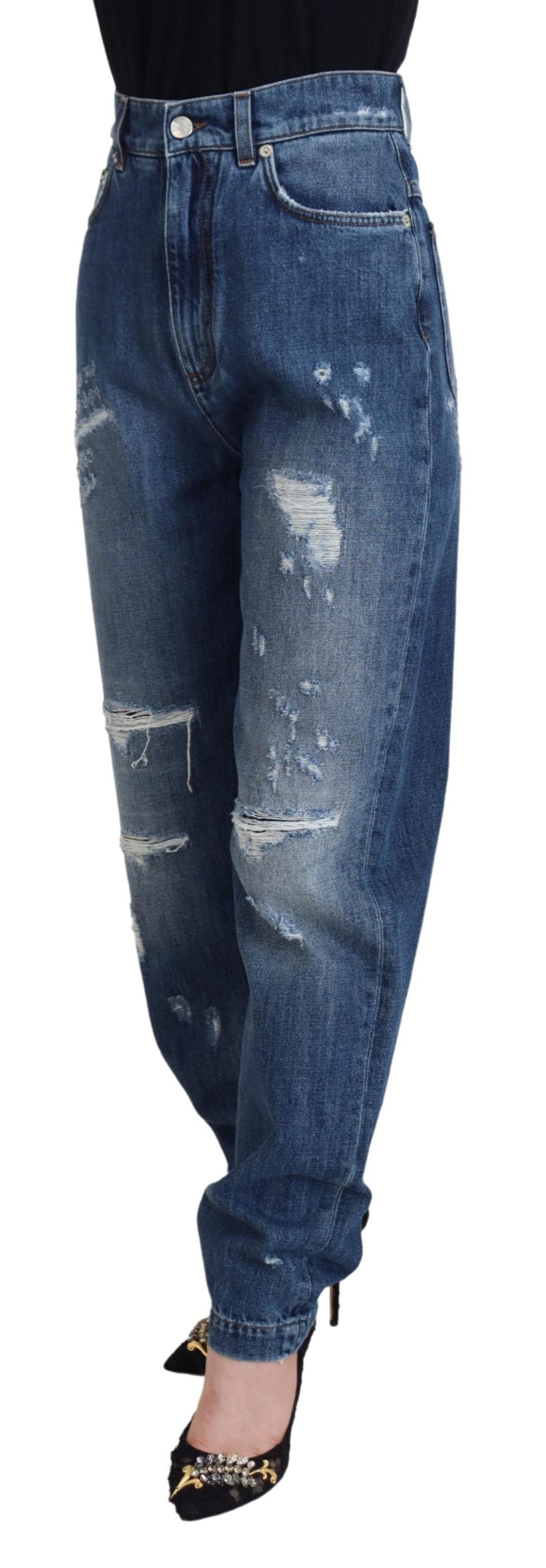  - Elegant Tattered Denim Jeans