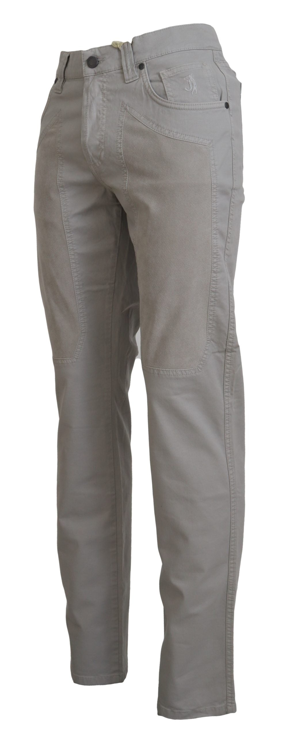  - Elegant Gray Cotton Blend Pants