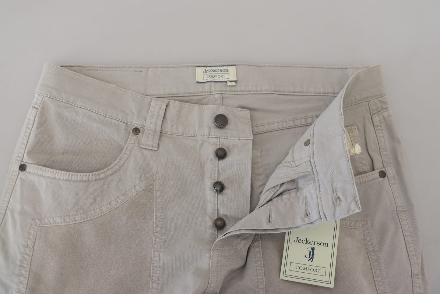  - Elegant Gray Cotton Blend Pants