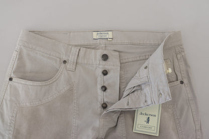  - Elegant Gray Cotton Blend Pants