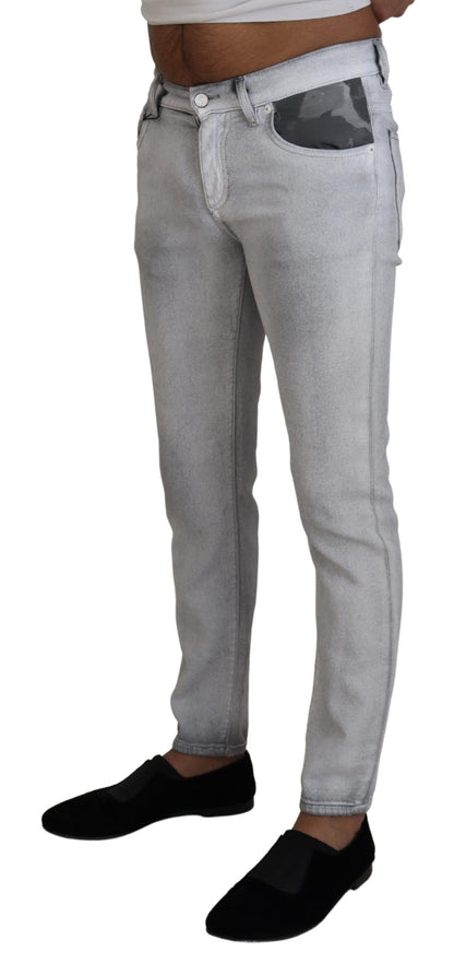  - Elegant Gray Washed Cotton Blend Pants