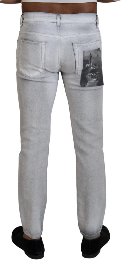  - Elegant Gray Washed Cotton Blend Pants