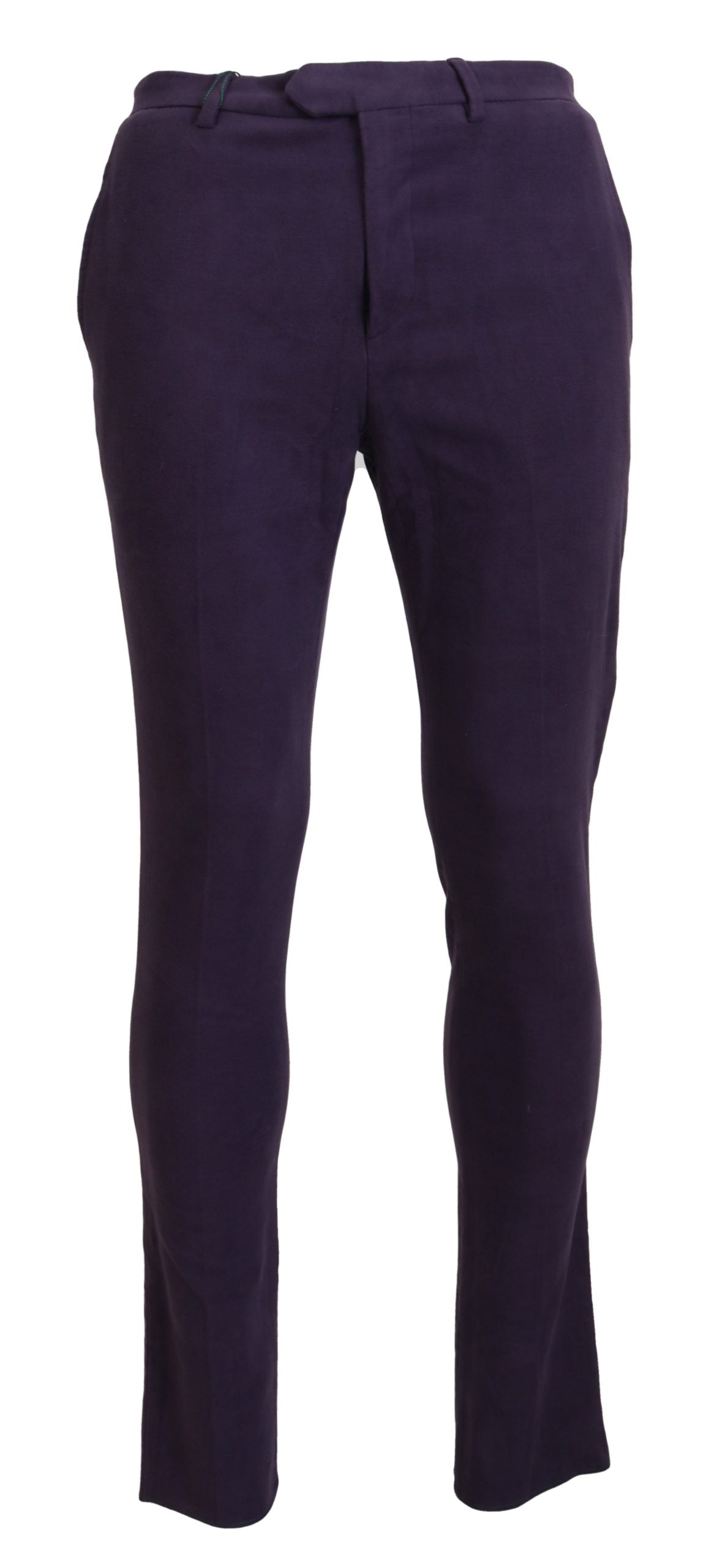  - Elegant Purple Cotton Trousers