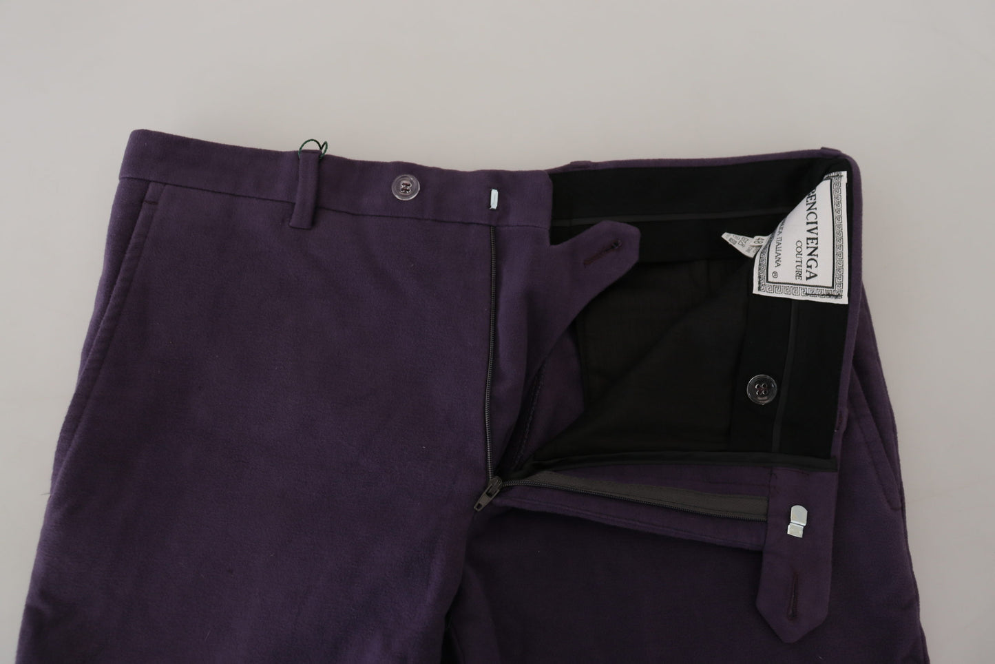  - Elegant Purple Cotton Trousers