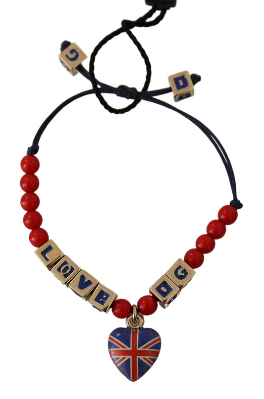  - Elegant Blue, Red Glass & Zama Bracelet