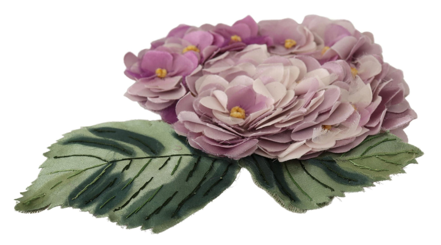  - Elegant Purple Floral Silk Blend Brooch