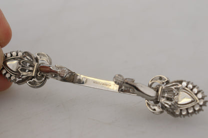  - Elegant Sterling Silver Glass Brooch