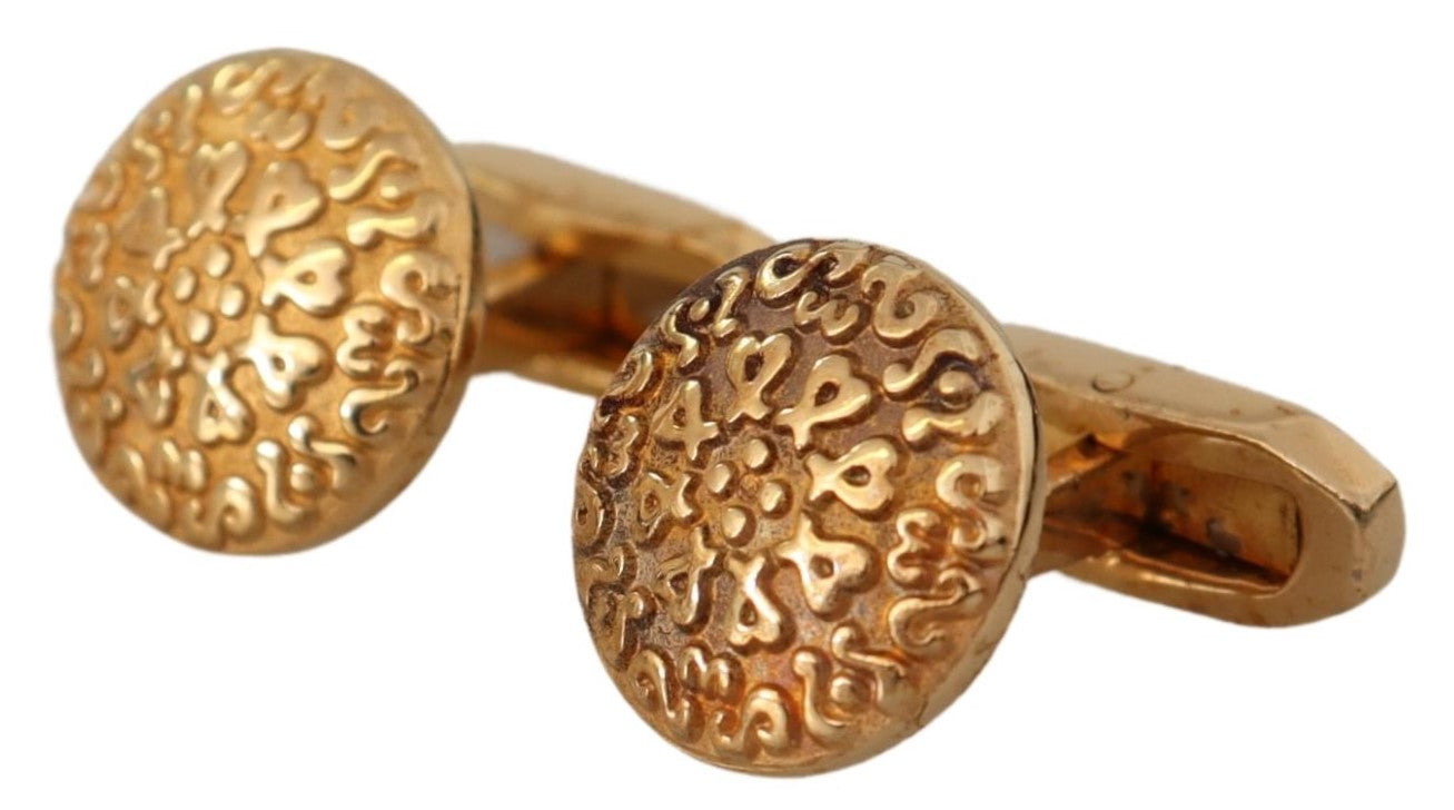  - Elegant Gold Plated Brass Men's Cufflinks