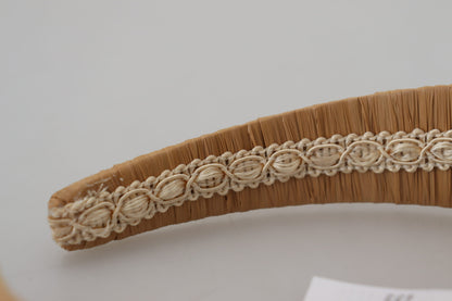  - Exquisite Beige Viscose Diadem Headband