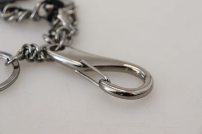  - Elegant Silver and Black Designer Keychain