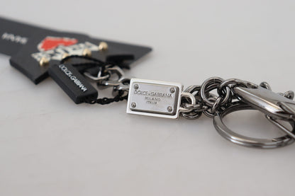  - Elegant Silver and Black Designer Keychain