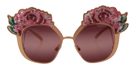  - Chic Rose Sequin Embroidered Sunglasses