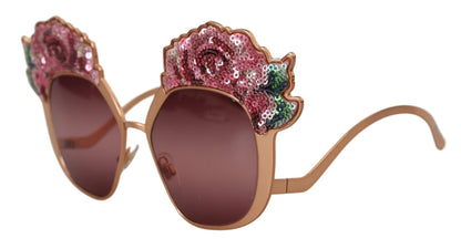  - Chic Rose Sequin Embroidered Sunglasses