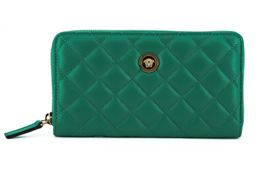  - Elegant Quilted Leather Zip Wallet