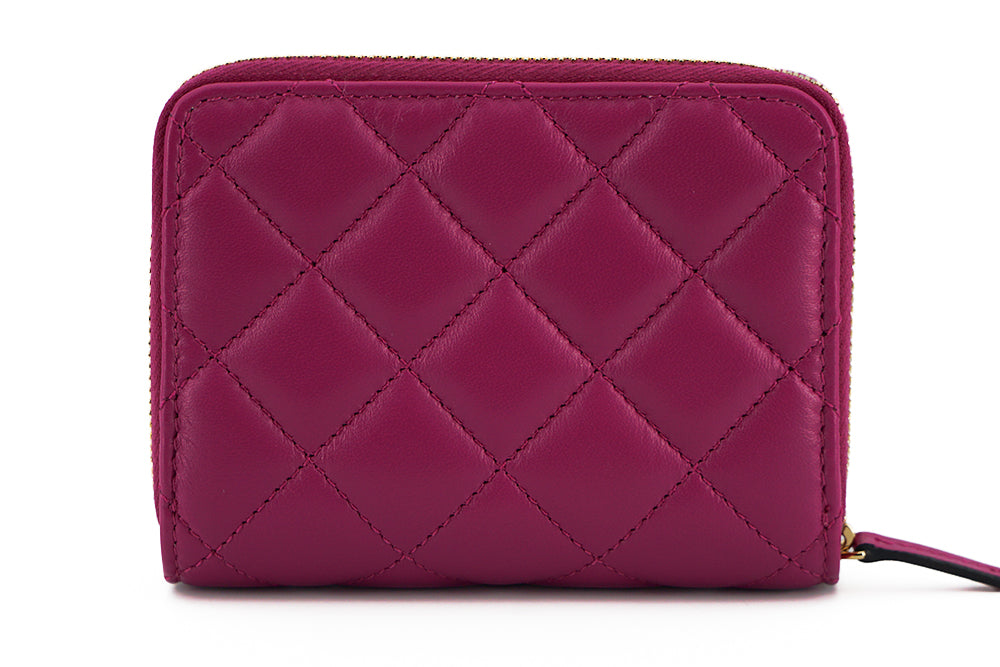  - Elegant Purple Quilted Leather Wallet