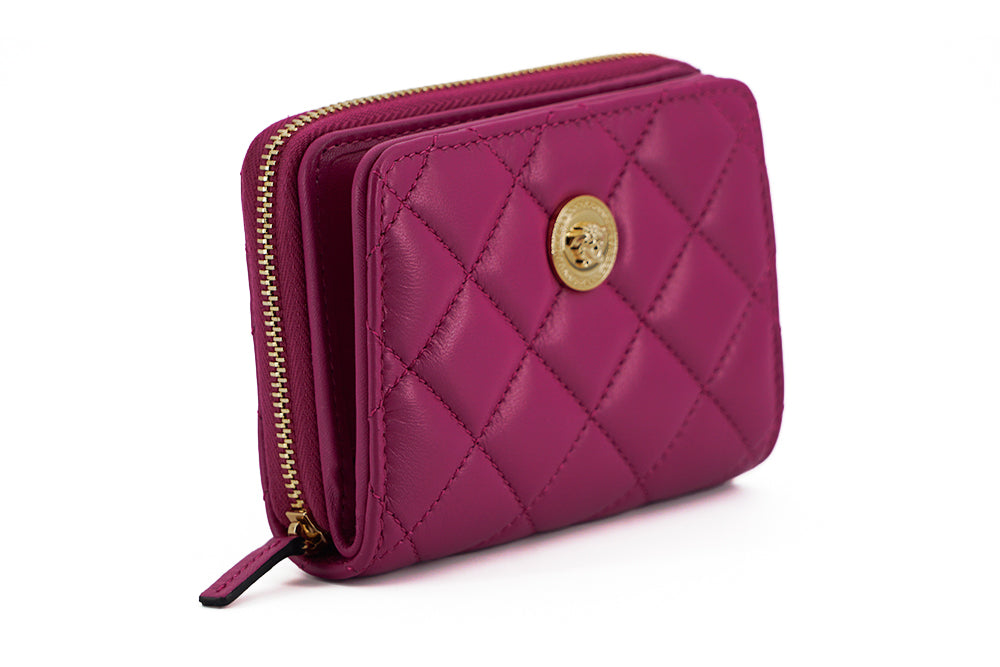  - Elegant Purple Quilted Leather Wallet