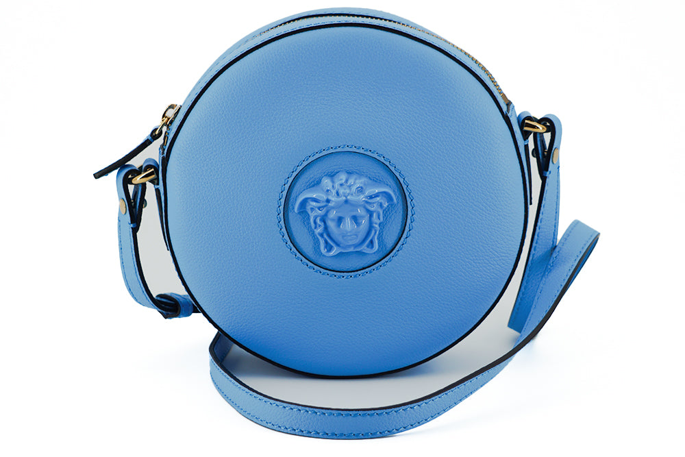  - Chic Blue Leather Round Shoulder Bag