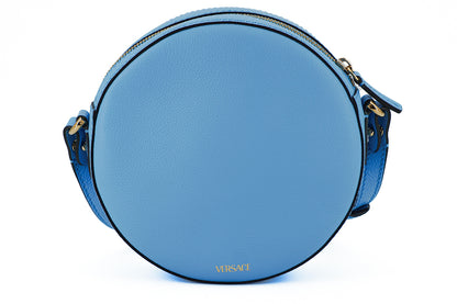  - Chic Blue Leather Round Shoulder Bag