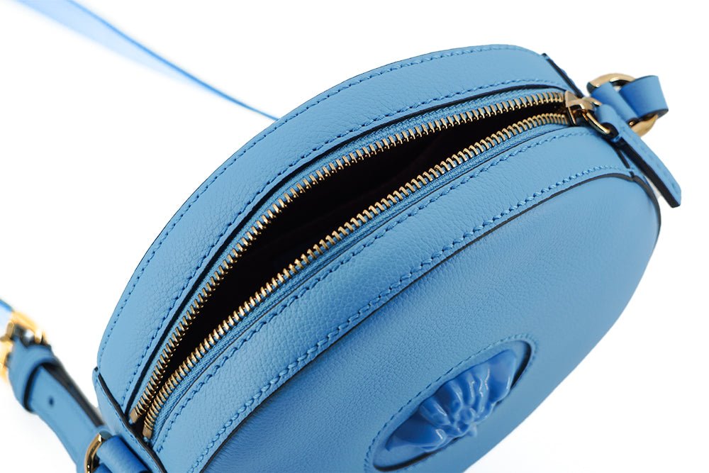  - Chic Blue Leather Round Shoulder Bag