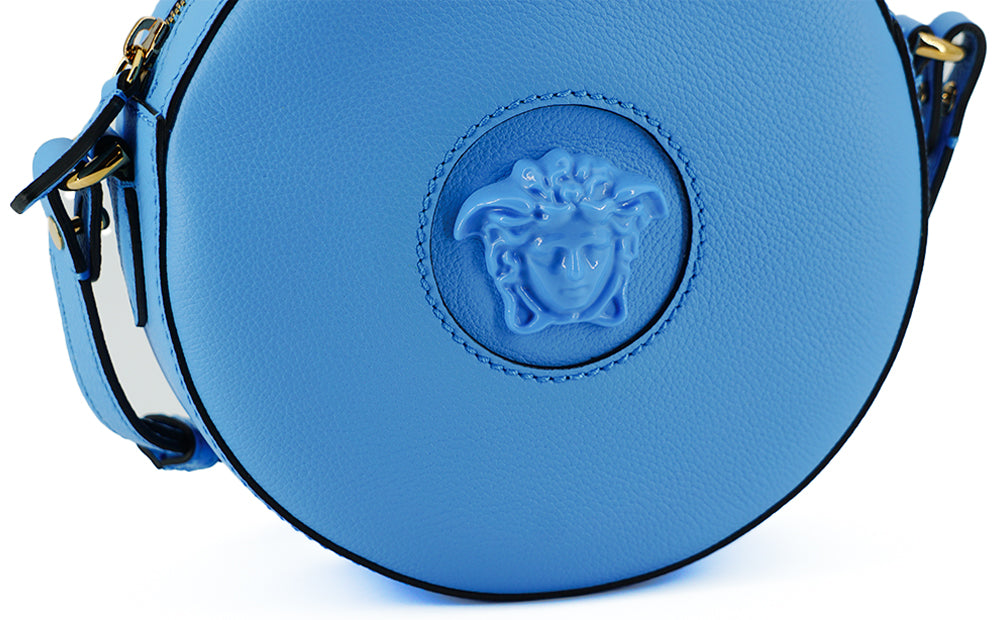  - Chic Blue Leather Round Shoulder Bag