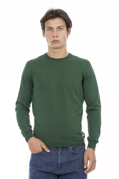  - Green Cotton Men Sweater