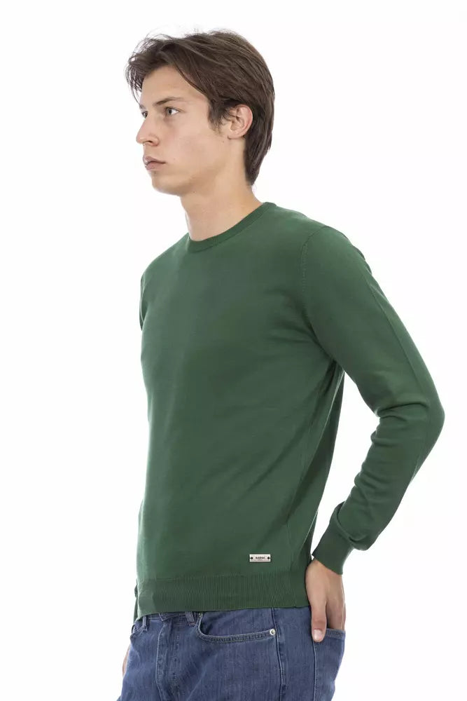  - Green Cotton Men Sweater