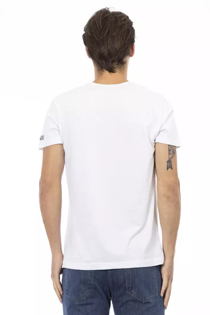  - White Cotton Men's V-Neck T-Shirt